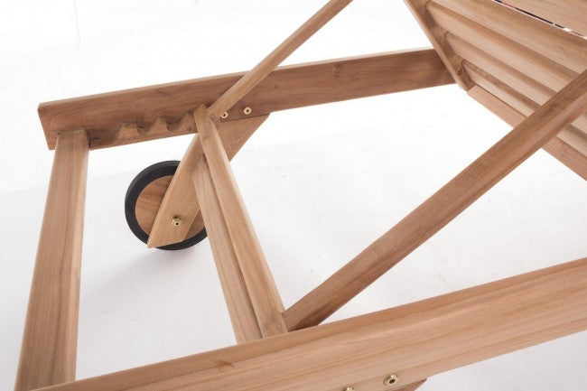 Transat avec roulettes en teck