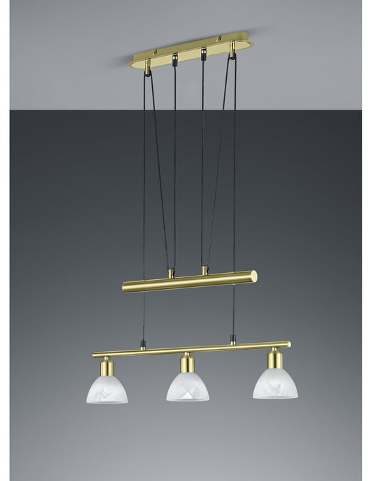 Suspension Moderne 3 Lumières Bascule Levisto Laiton Trio Éclairage