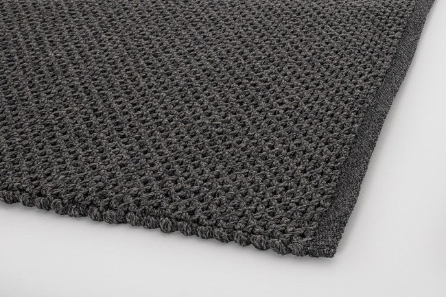 Tapis d'extérieur gris en fibre synthétique fait main 170x240