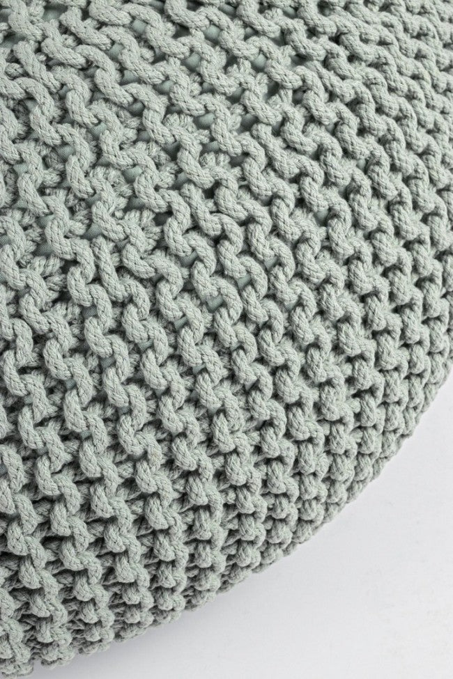 Pouf tressé menthe Bizzotto 80 cm