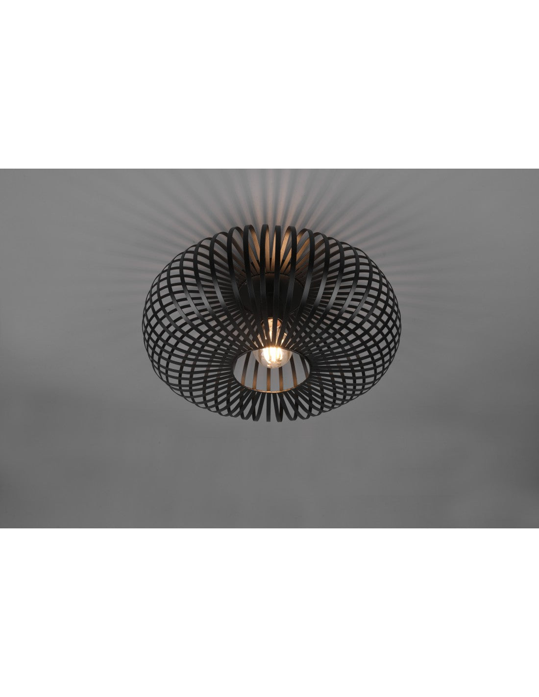 Plafonnier Cage Métal Noir Ellipse Johann Ø40 cm Trio Lighting