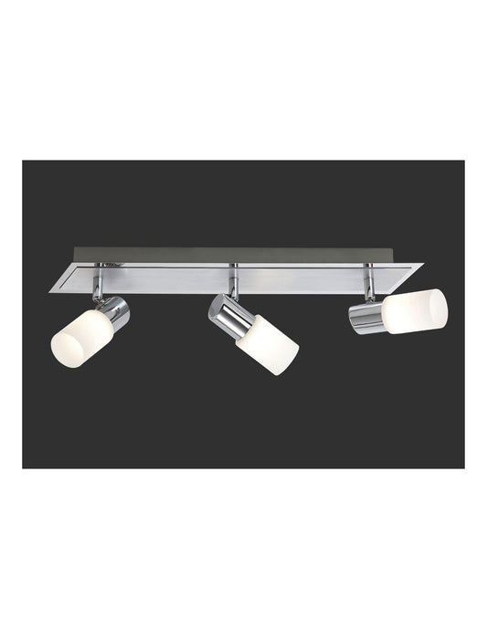 Spot Clapton 3 spots LED Chrome et verre blanc L50 cm Trio Lighting