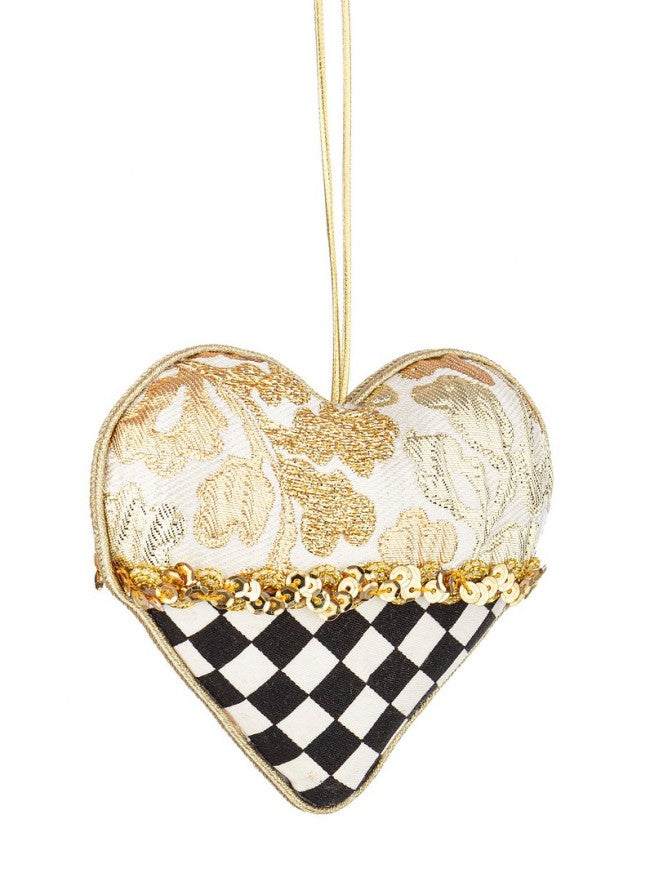 12x pendentif coeur à carreaux doré