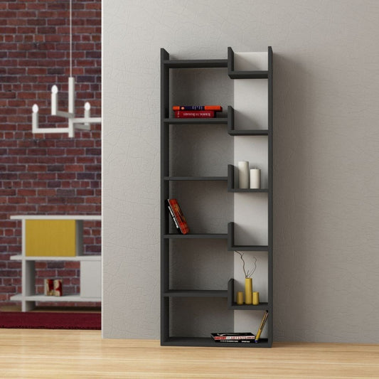 Bibliothèque Oppa blanc anthracite 60x162