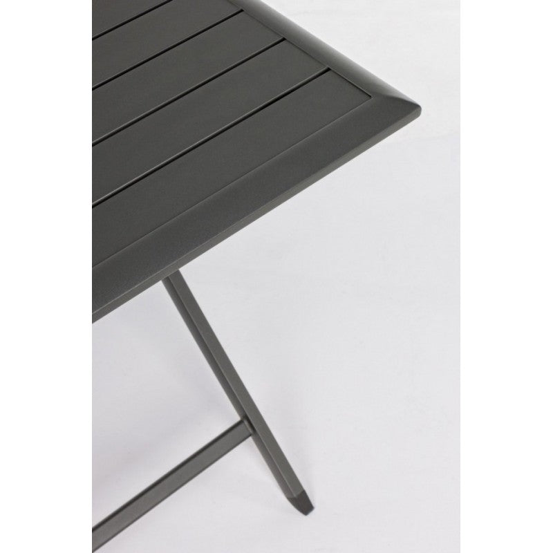 Table d'extérieur pliante en aluminium anthracite ELIN 70x70x h71 cm