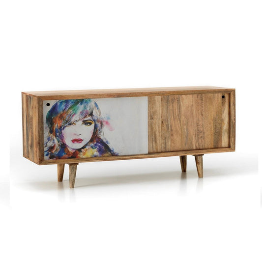 Buffet ethnique moderne en manguier marron 160 x 45 xh 85 cm