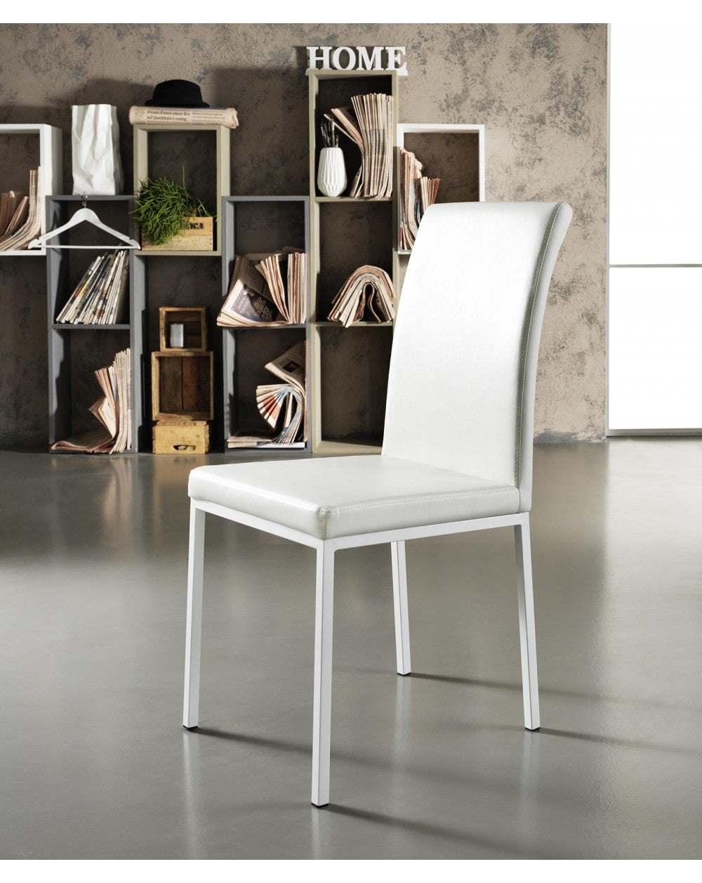 2x Chaise Flag STS en simili cuir blanc