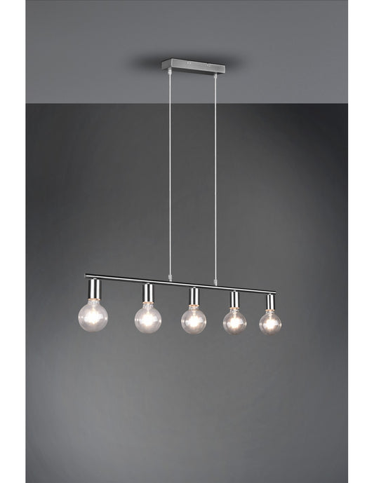 Suspension 5xE27 Vannes Nickel L82 cm Trio Lighting