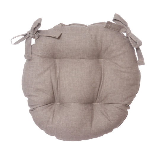 Housse de chaise ronde à bords gris tourterelle