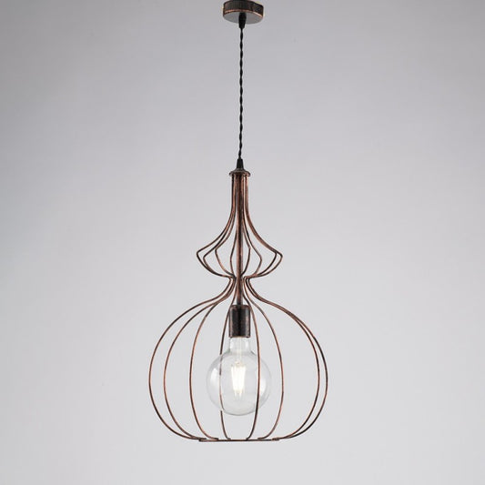 Lustre industriel urbain moderne en cuivre noir 35 cm