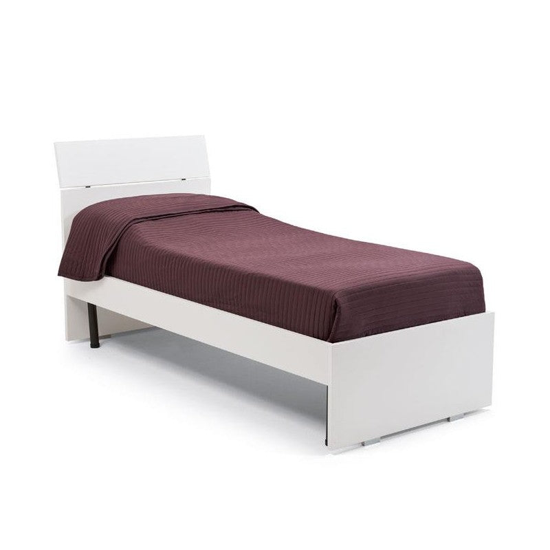 Lit queen size en frêne blanc pour chambre 200x131xH 98 cm