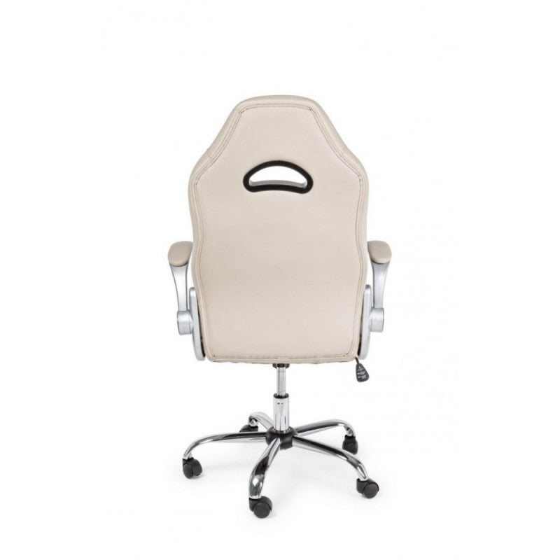 Fauteuil de bureau recouvert de cuir Boneville Beige