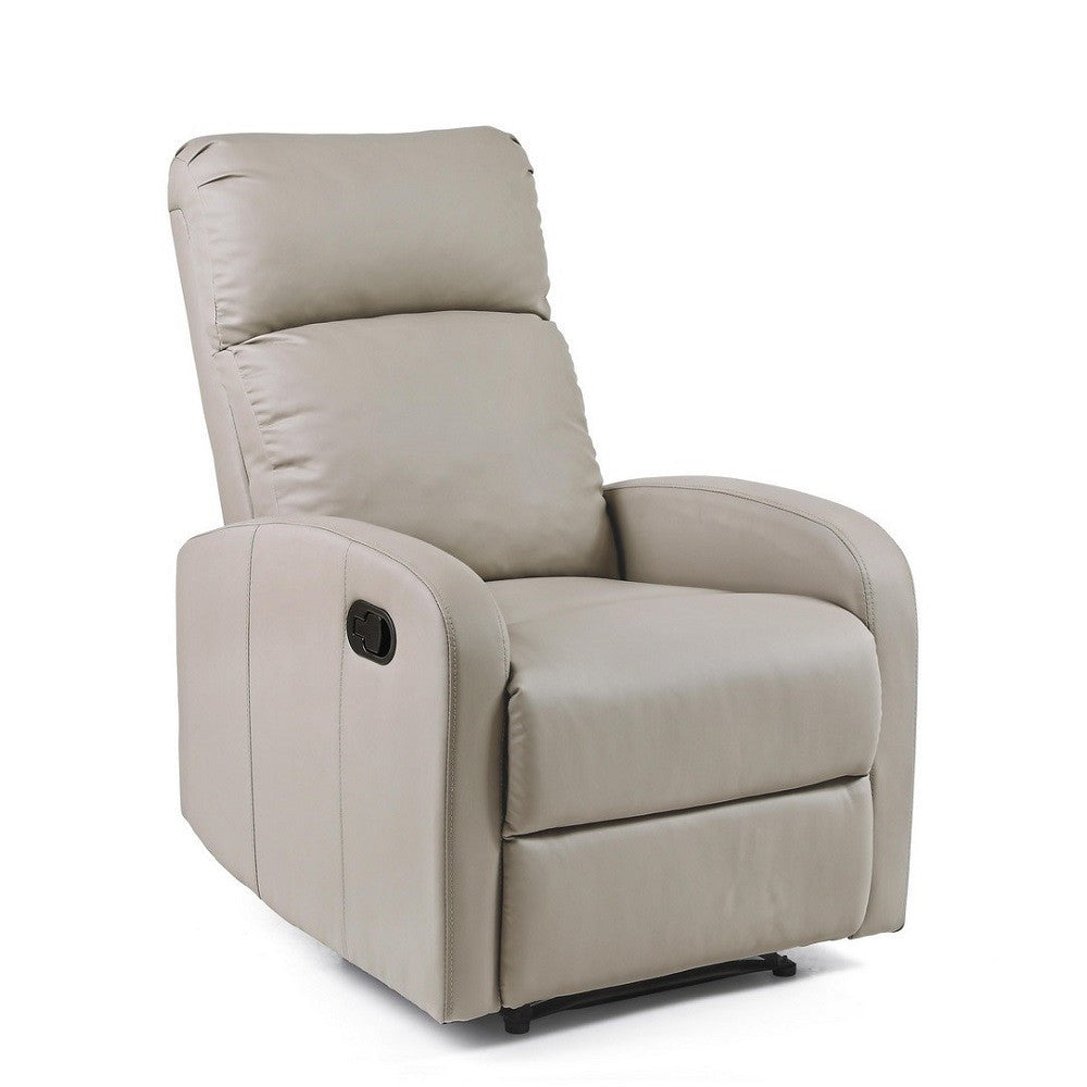 Fauteuil à inclinaison manuelle en simili cuir gris tourterelle Iris