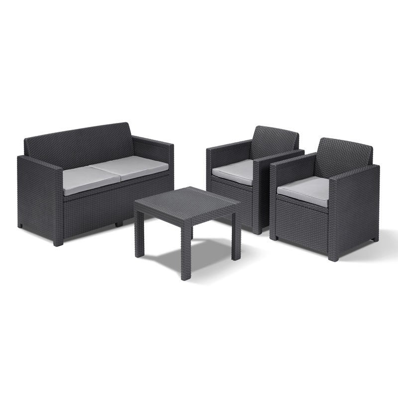 Salon Keter Alabama anthracite en résine antichoc