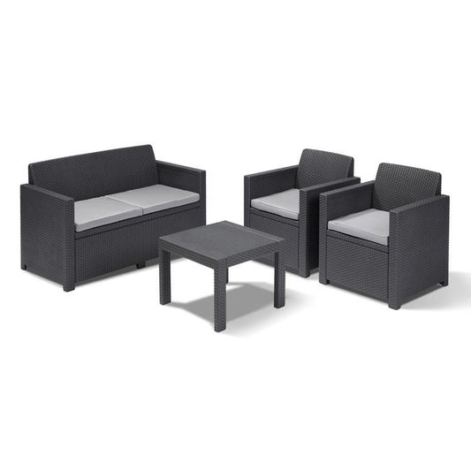 Salon Keter Alabama anthracite en résine antichoc