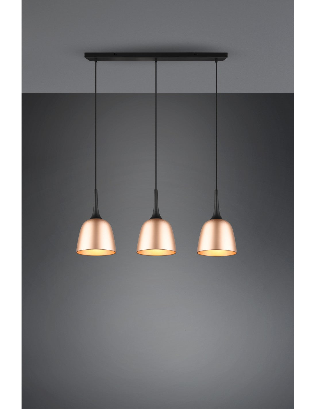 Lustre Linéaire 3 Suspensions Laiton Chiron Trio Lighting