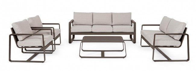 Table basse en aluminium de style industriel 105x62 cm