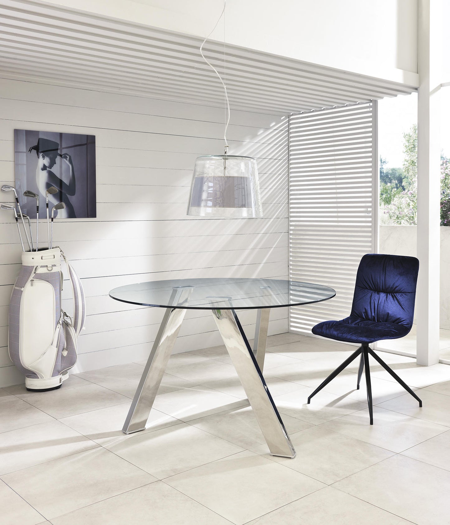 Table fixe en verre trempé transparent 120x75h cm