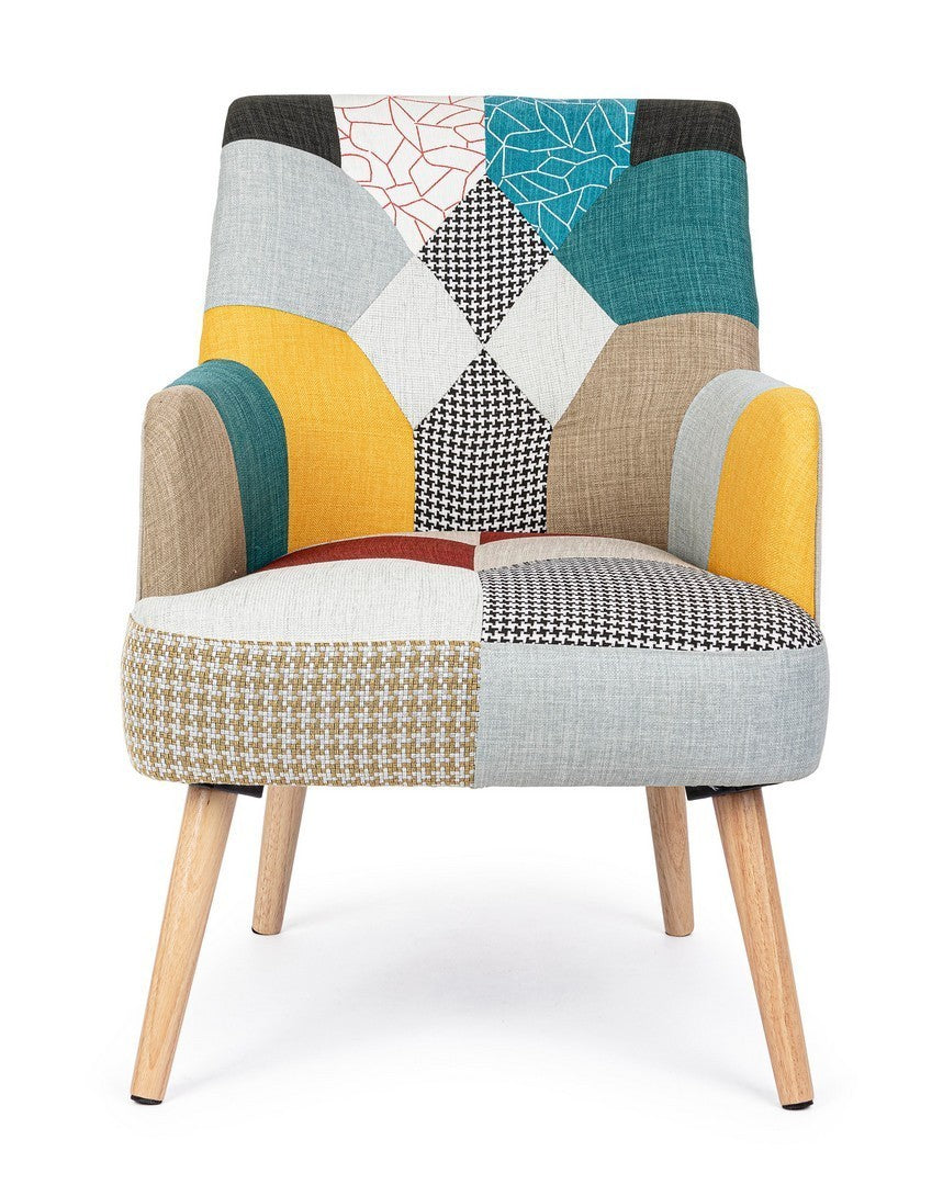 Fauteuil en tissu patchwork Galatée
